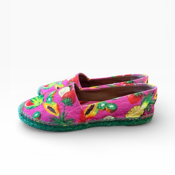 Dolce & Gabbana Pink Vibrant Colorful Tropical Fruit Espadrilles EU 38 US 8 - Picture 2 of 14